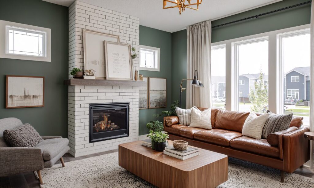 Bright living room inside a renovated Victorian terraced house in Hitchin near the train station.
