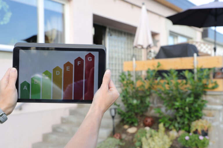 Landlord reviewing an EPC energy efficiency rating for a rental property in Hertfordshire